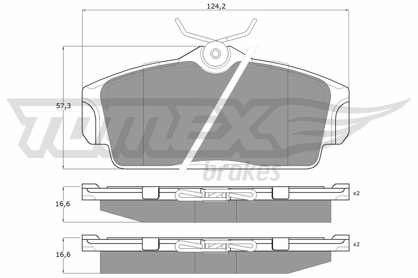 Sada brzdových destiček, kotoučová brzda TOMEX Brakes